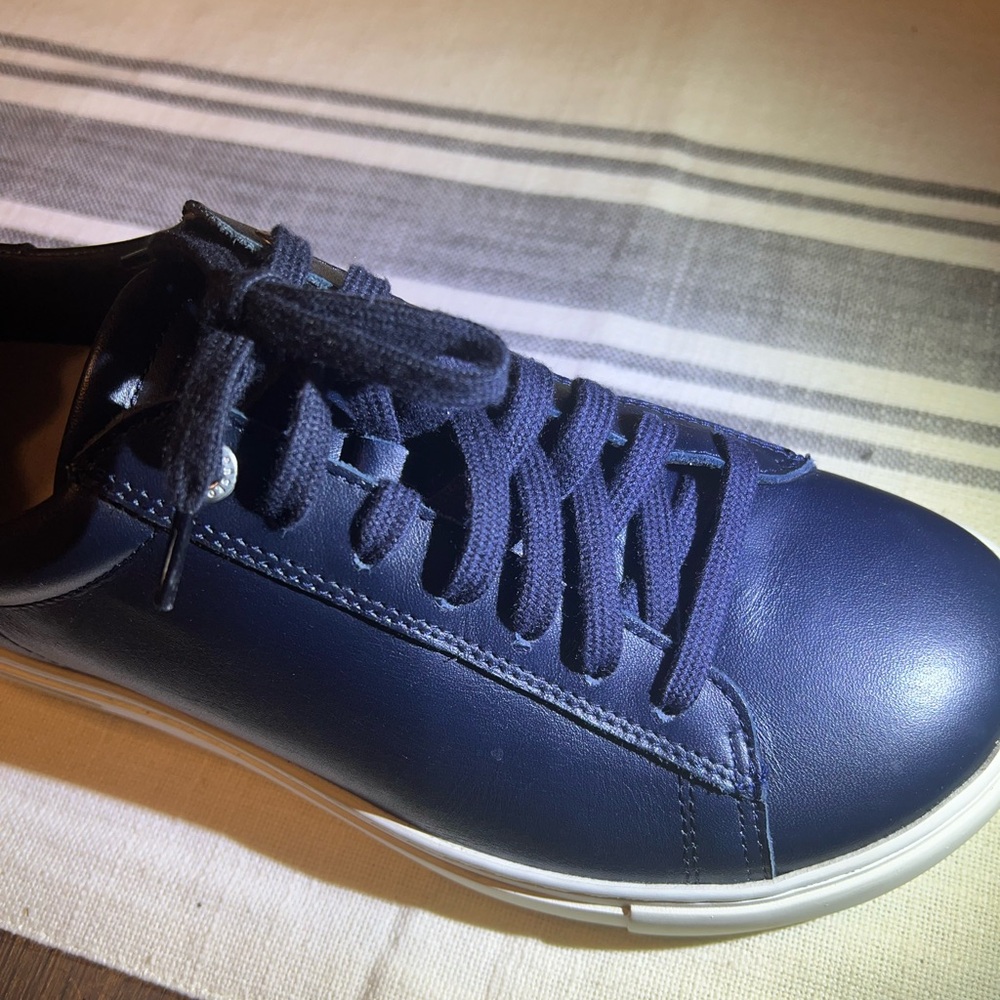 Birkenstock midnight BLUE Bend low leather shoes, sneakers, women size 38 or 7.5 - Picture 2 of 13